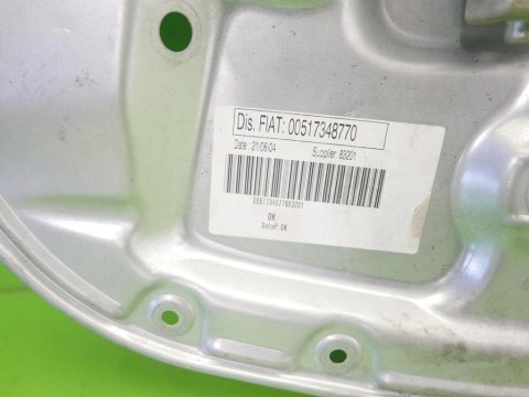 MECHANIZM PODNOŚNIK SZYBY PRAWY PRZÓD FIAT IDEA I