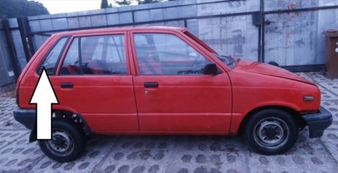 SZYBA KAROSERYJNA PRAWA TYŁ MARUTI SUZUKI 800 5D