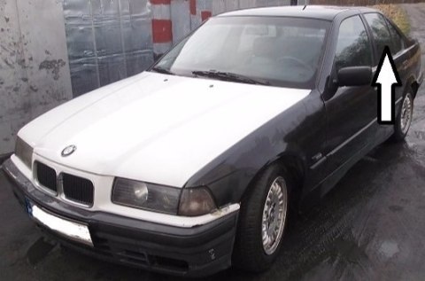 SZYBA DRZWIOWA LEWA TYŁ DUŻA BMW E 36 SEDAN 4D 5D