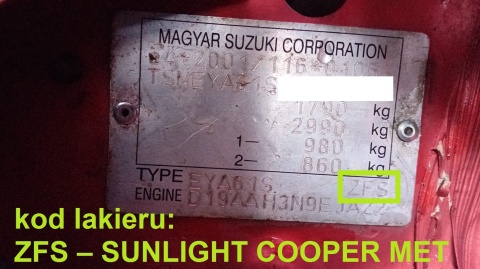 Maska pokrywa silnika ZFS SUZUKI SX4 I EY 06-09