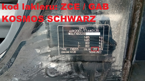 Pas tylny tył ZCE GAB OPEL AGILA B II 07-14 Pas tylny tył ZCE GAB OPEL AGILA B II 07-14