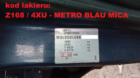 Błotnik prawy tył poszycie Z168 OPEL CORSA D 5D 06-11 Błotnik prawy tył poszycie Z168 OPEL CORSA D 5D 06-11
