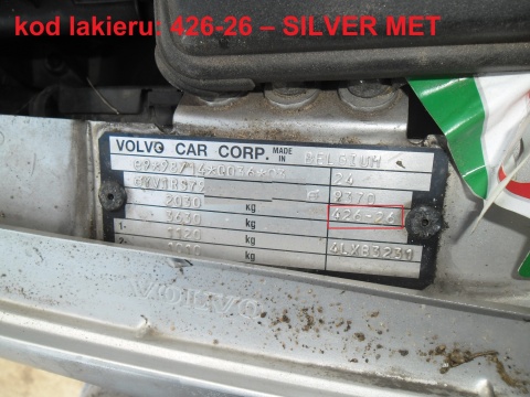 Blenda nakładka klapy tył 426-26 VOLVO S60 I 00-04