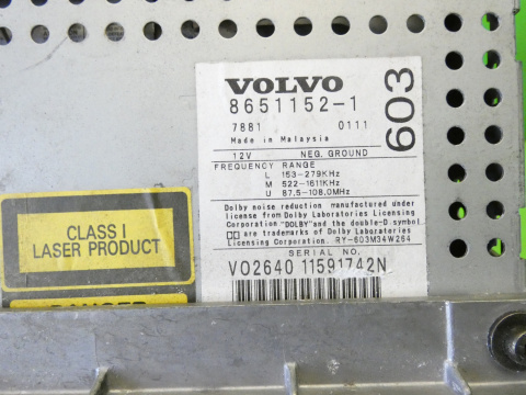 Radio odtwarzacz cd kasety HU-603 VOLVO S60 I 00-04 Radio odtwarzacz cd kasety HU-603 VOLVO S60 I 00-04