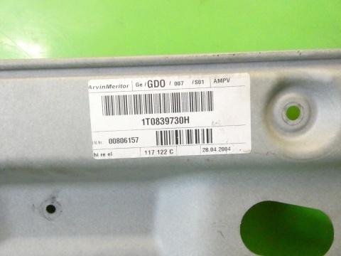 Mechanizm podnośnik szyby prawy tył 1T0839730H VW TOURAN I 1T 03-06