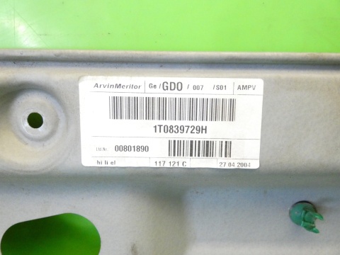 Mechanizm podnośnik szyby lewy tył 1T0839729H VW TOURAN I 1T 03-06