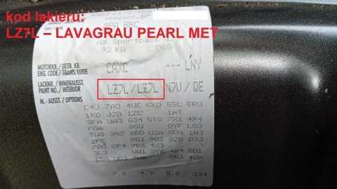 Drzwi prawe tył poszycie LZ7L AUDI A3 8P FL 5D SPORTBACK 08-13