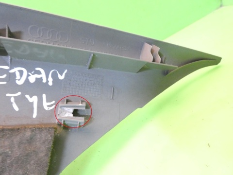 Osłona poszycie słupka C lewa tył AUDI A4 B5 SEDAN 96-99