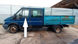 Szyba drzwiowa lewa przód duża FORD TRANSIT MK6 DOKA PICKUP 00-06
