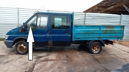 Szyba drzwiowa lewa przód mała FORD TRANSIT MK6 DOKA PICKUP 00-06