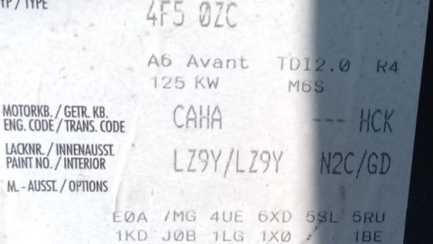 Silnik słupek AUDI A6 C6 2.0 TDI CAH CAHA 170KM 125kW 08-11 odpala