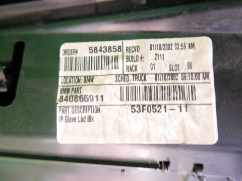 Schowek prawy pasażera z deski czarny BMW X5 E53 99-03
