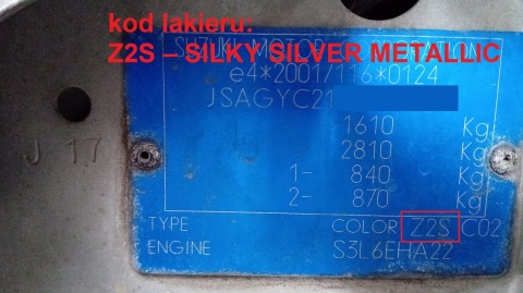 Klamka zewnętrzna prawa przód Z2S SUZUKI SX4 I GY RW SEDAN 06-09