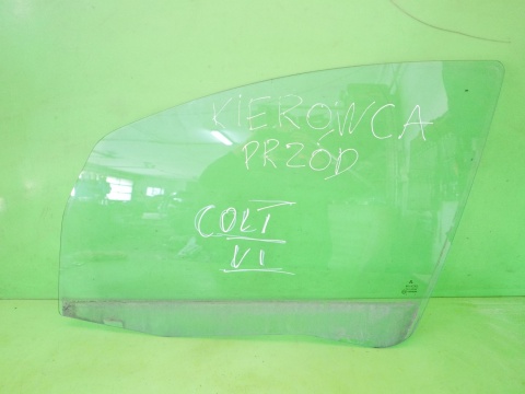 Szyba drzwiowa lewa przód duża MITSUBISHI COLT VI Z30 CZ5 HB 5D 04-08