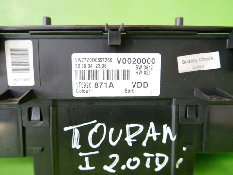 Licznik zegary 1T0920871A 110080218/019 MFA VW TOURAN I 1T 2.0 TDI 03-06